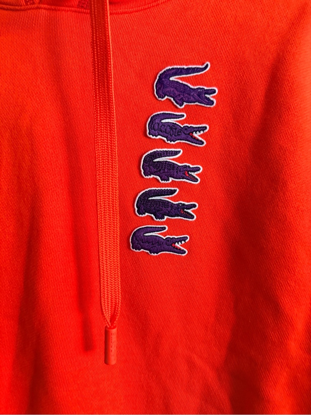 LaCrosse Red Cropped Hooded Sweatshirt with Blue Logo - Picture 2 of 5